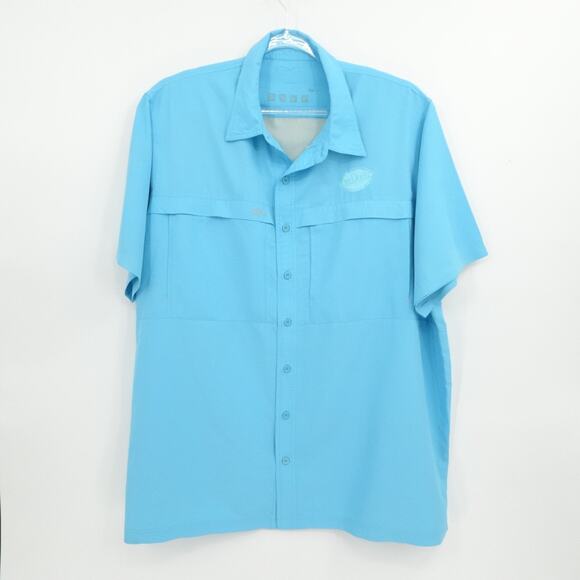 Game Guard Outdoors Shirt Mens‎ Blue XXXL Fishing Vented Embroidered Mikes Hard - Picture 1 of 9